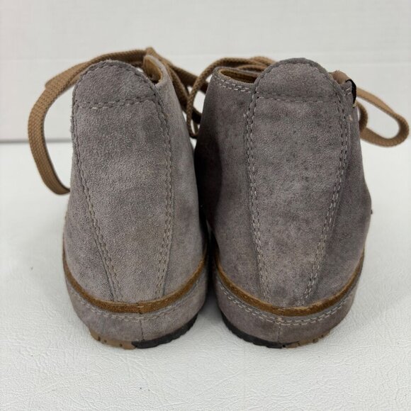 Merrell Leather Mid Top Sneaker Womens Size 6 Gray Brown Suede Lace Up Bootie - Picture 8 of 9